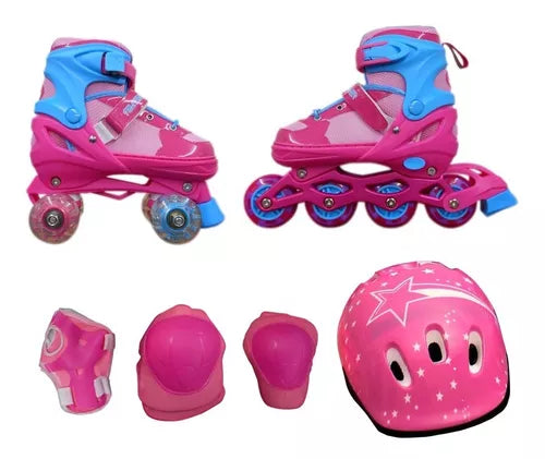 PATIN EN LINEA ROSA GDE T. 24.5 AL 26.5
