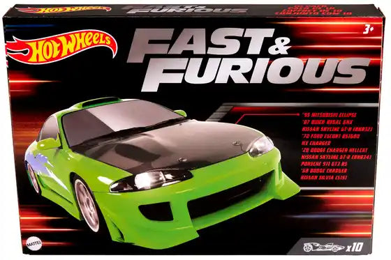 HW THEMED FAST & FURIOUS PAQUETE DE 10 AUTOS