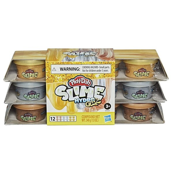 PLAY-DOH SLIME HYDROGLITZ - SET DE 12 LATAS