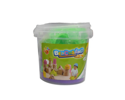 CUBETA DE ARENA 500G CON MOLDES VARIOS COLORES