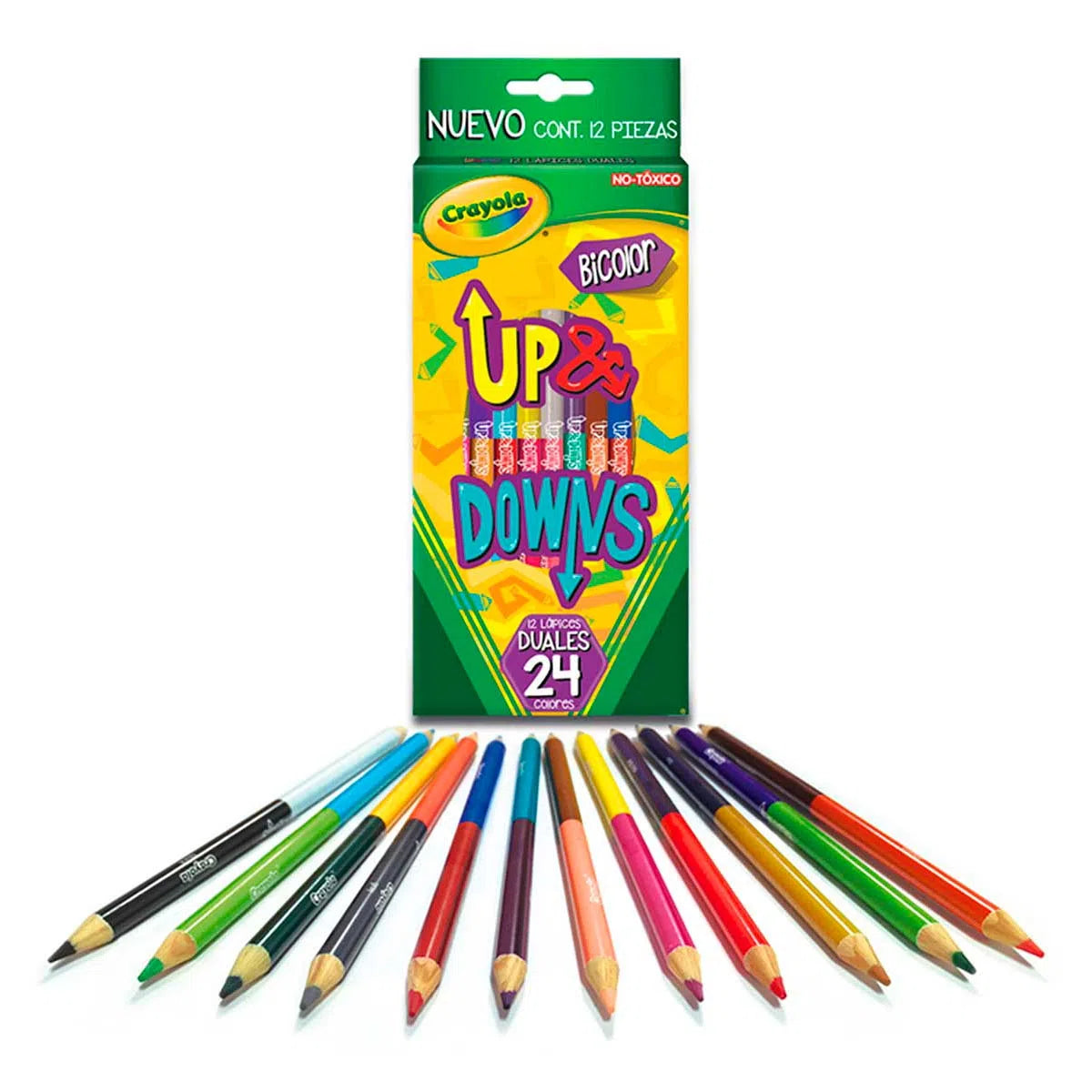 12 LAPICES DE COLOR DUALES: UP & DOWNS