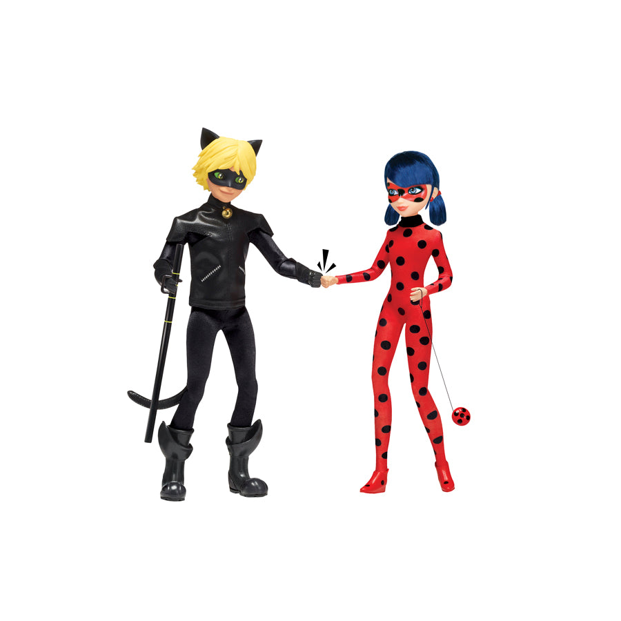 LADYBUG MIRACULOUS FASHION DOLL PAQUETE CON 2: FIGURAS LADYBUG Y CAT NOIR