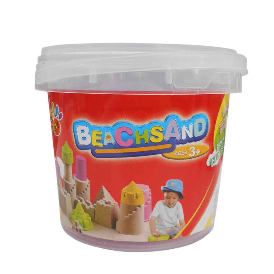 CUBETA DE ARENA 1KG CON MOLDES VARIOS COLORES