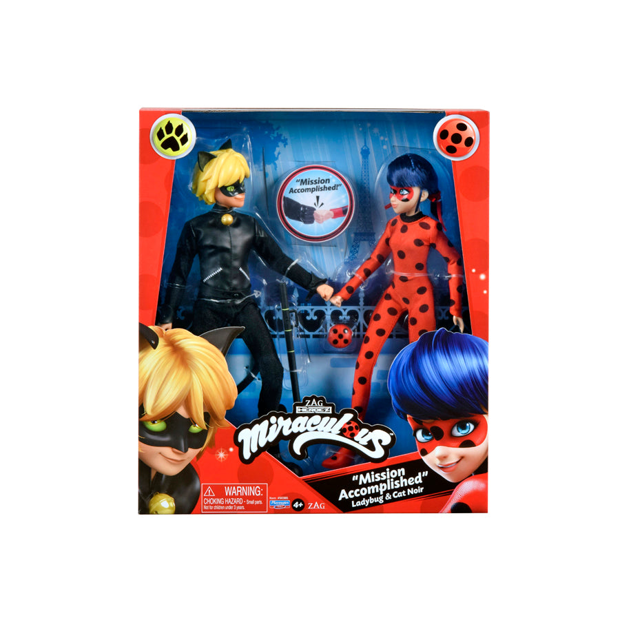 LADYBUG MIRACULOUS FASHION DOLL PAQUETE CON 2 FIGURAS LADYBUG Y CAT NOIR